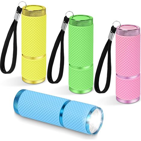 4 PCS Mini Lampe Torche, Lampe Torche LED Ultra Puissante Lampe Torche Pile, Jeu de Lampe de Poche LED, Petite Lampe avec 9 Lumières LED, pour Travail, Camping, Lecture Promenade [Classe énergétique (1/5)