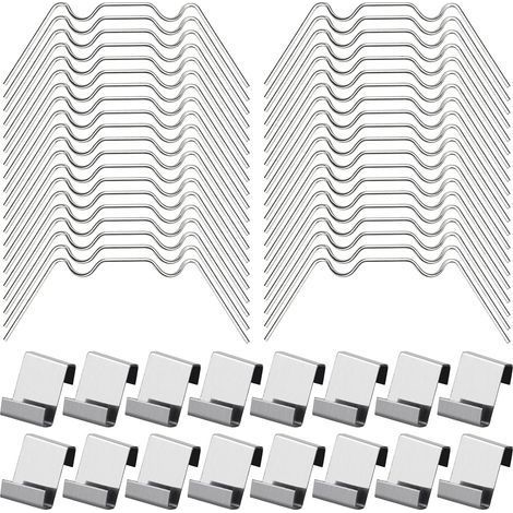 100Pcs Clips de Vitrage pour Serre Inclure 50Type W Serre Pinces en Acier Inoxydable et 50 Clips de Type Z pour Vitre de Serre (1/5)