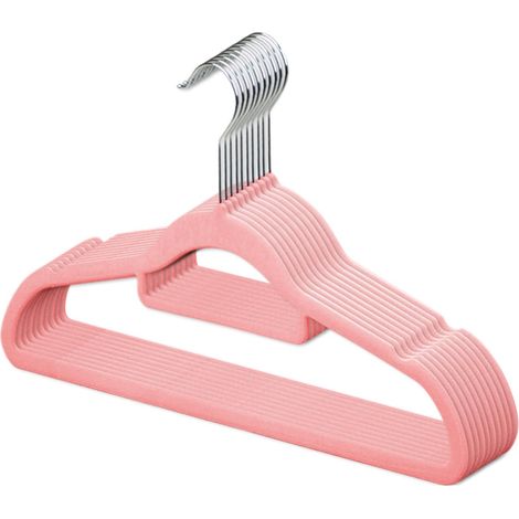 Cintres Antidérapants - 10 Pièces Cintres Velours Anti-Dérapant Gain de Place Organisation Pantalon Jupe sous-Vêtements Manteau pour Placard Armoire Chambre Magasin (1/5)