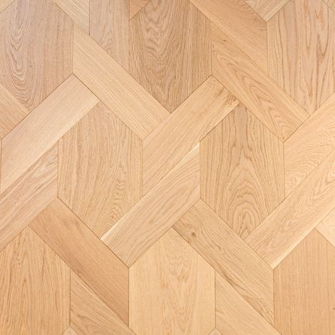 Parquet contrecollé chêne hexagonal 235 mm – Finition vernie – Lame 112 mm – Épaisseur 15 mm – Usage professionnel (1/4)