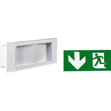 Lampada Emergenza Parete Incasso Luce Bianca Indicatore Direzione In Basso