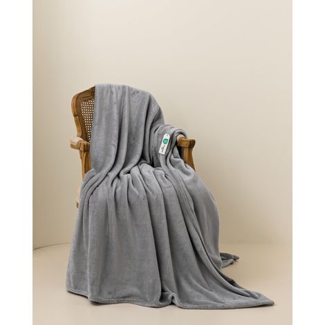Plaid Polaire Doux Et Léger pour Canapé, Lit Et Détente, Gris (1/5)