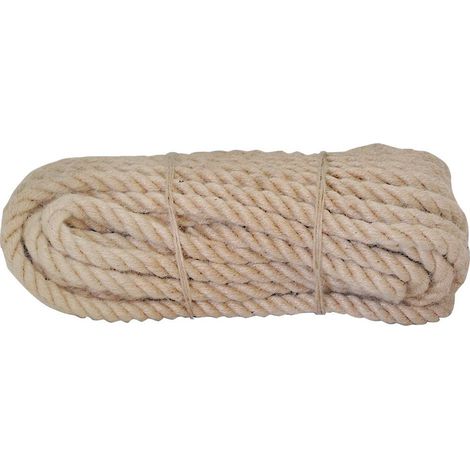 Cuerda de yute tauwerk yute trenzado cuerda natural vela fabricante decorativo duradero 3 capas marrón 18 mm, Marrón