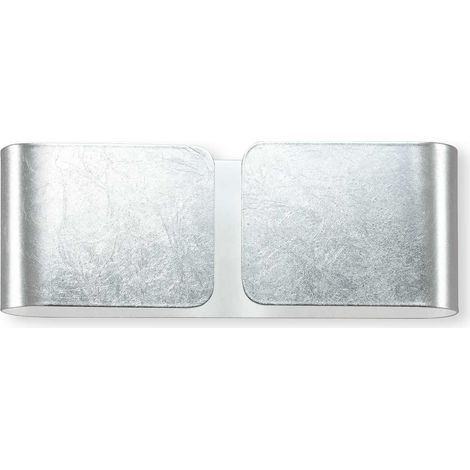 Ideal Lux Clip - Aplique de pared pequeño para interiores con 2 luces Plata, G9