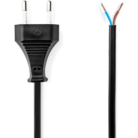 Cable de alimentacion hombre euro abrir recto recto niquelado 300 metros piso pvc negro etiqueta (1/3)