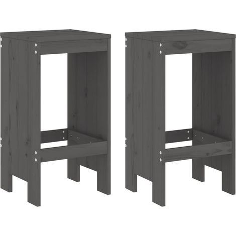 Maison Exclusive - Sgabelli da Bar 2pz Grigi 40x36x75 cm in Legno Massello Pino