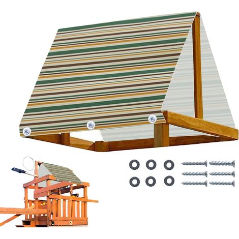 Cauve de Jeux, Jeux de Jeux et équipement de Terrain de Jeu Remplacement du Couvercle de Swing résistant aux intempéries,Accessoires de Gazebo léger et pergola résistants à la déchirure. (1/5)