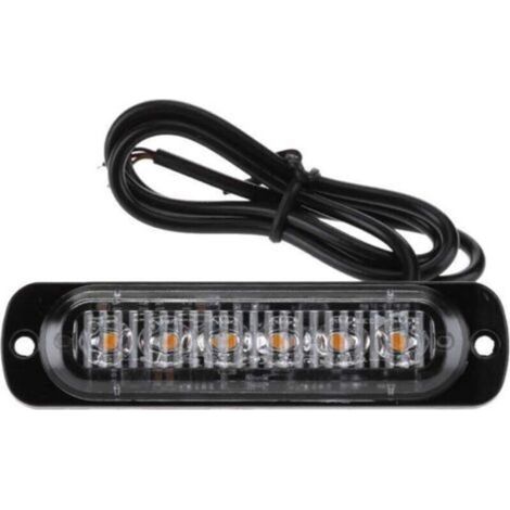Lot de 2 feux de position latéraux 6 LED pour feux de position avant arrière universels pour camion, caravane, camping-car, camion, voiture, bus (jaune),11228mm (1/4)