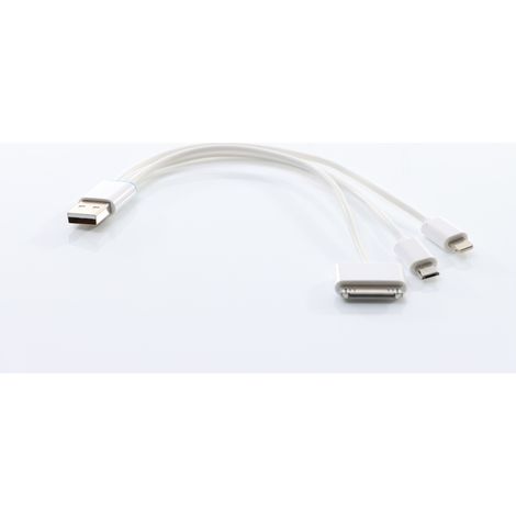 Kabeladapter USB 5V-2.0A mit 3 verschiedenen Steckern (1/2)