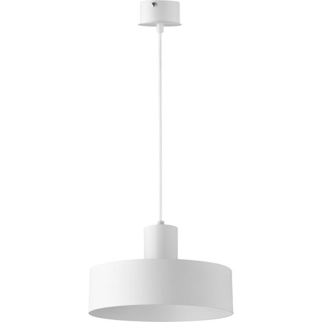 Lampada a sospensione bianca minimal tonda 25cm E27 Rif Sigma