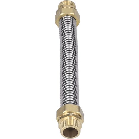 Tuyau de raccordement pour climatiseur, filetage mâle G3/4, flexible ondulé en acier inoxydable pour chauffe-eau à ventilo-convecteur, 25 cm (1/5)