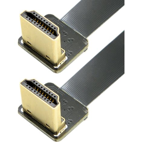 HDMI mâle vers mâle FPC câble d'extension plat pour caméra HDTV Multicopter photographie aérienne coudé à 90 degrés 0,2M (1/5)