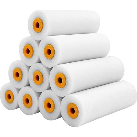 Lot de 10 rouleaux à peinture de 4 pouces, mini-rouleaux en mousse haute densité, pour projets de peinture (1/5)