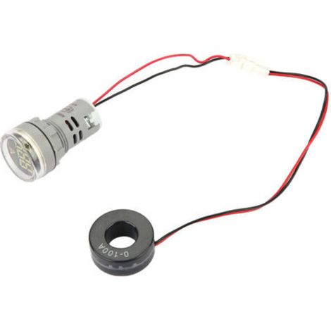Ampèremètre numérique 0-100 A, indicateur de courant alternatif, voyant LED rond (blanc) (1/5)