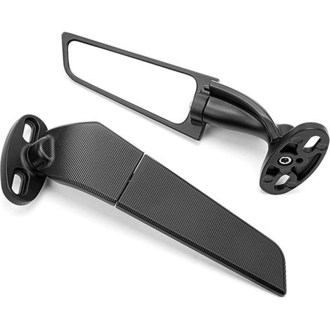 Espejos retrovisores para motocicletas de competición: espejos laterales aerodinámicos giratorios y ajustables. (1/5)