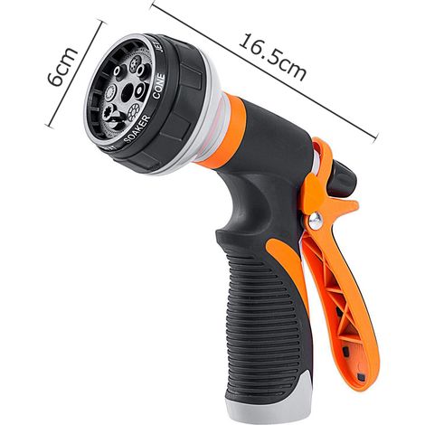 Buse de tuyau d'arrosage 8 modes de pulvérisation, jet/ventilateur/rinçage/brume, pulvérisateur à main pour lavage de vélo, clôture de sol, nettoyage de terrasse, arrosage de fleurs, douche pour anima (1/5)
