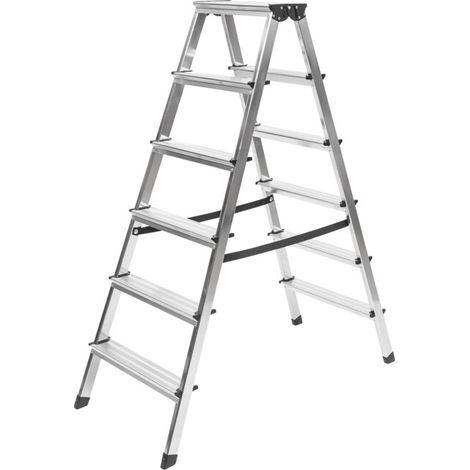 STIER Escabeau 2x6 marches accès double face