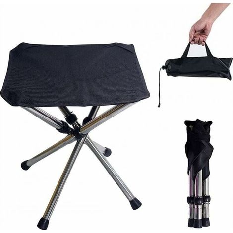 Folding camping stool 31x31x35cm – Thick Oxford fabric – High-strength steel frame – Max load 150kg – Carry bag included (1/5)