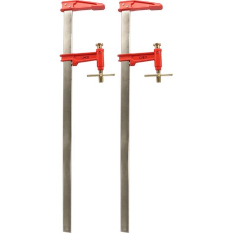 Lot de 2 serres joints à pompe 80 cm - Acier laminé - Longueur de serrage 80 cm - Saillie 125mm - Frein anti glissement (1/5)