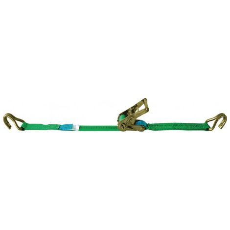 Sangle d'amarrage DIN EN 12195-2 longueur 8 m largeur 35 mm avec rochet + croche