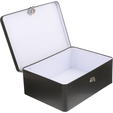 Boîte de Rangement Compacte et Élégante avec Serrure à Clé Vintage en Tôle pour Bijoux et Bonbons Lors D'anniversaires ou Banquets (1/5)