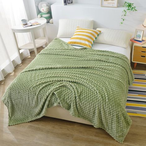 Couverture En Polaire - 200 x 120 cm - 100 % Polyester - Vert - Pour Canapé Lit Sofa - 1 Pièce (1/5)