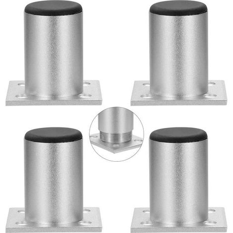 Pied Meuble Réglable Aluminium - ZVD - 60mm - Charge maximale 200 kg - Lot de 4 (1/4)