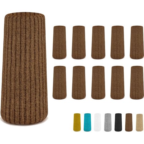 16/24/32 Stück braune Stuhlbeinsocken – Hochwertige Möbelschoner für Hartholzböden, rutschfest und hochelastisch, einfach anzubringende Barhockerbezüge und Bodengleiter