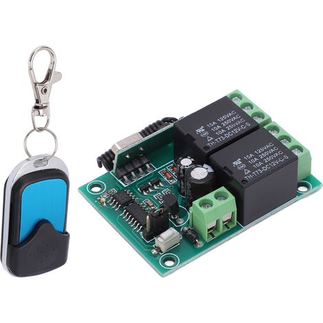 Télécommande Sans Fil Relais Kit 12V DC Portée 25m Émetteur Universel avec Récepteur pour Porte Garage Treuil Véhicule (1/5)