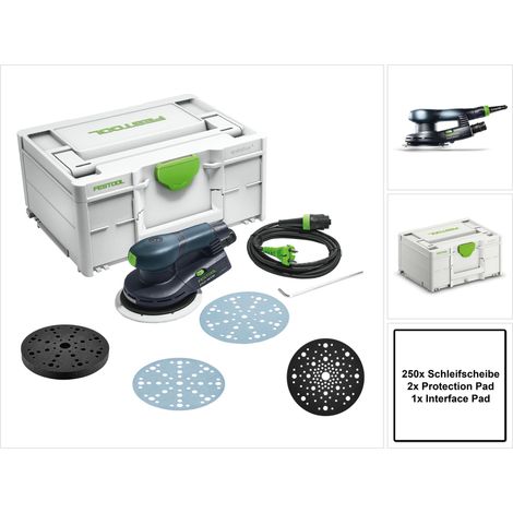 Festool ETS EC 150/5 EQ-Plus Ponceuse excentrique 400 W 150 mm Brushless + 250x disque de ponçage + 2x Protection Pad + Interface Pad + systainer (1/5)