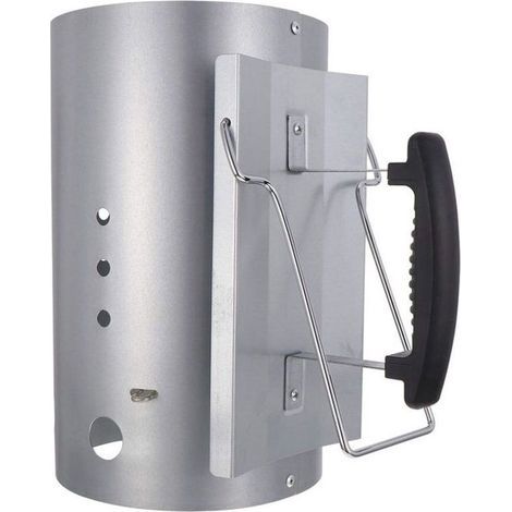 Allume-barbecue à charbon XXL en zinc avec bouclier thermique et aide au basculement (1/5)