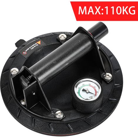 Wolketon Ventose da 200 mm per il trasporto industriale di vetro con maniglia in ABS per lastre di vetro portata fino a 110 kg, nero