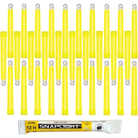 Cyalume Bastone Luminoso SnapLight Glow Sticks 15 cm - Light Sticks molto luminoso con durata di 12 ore - Gialo (Sacchetto da 30) (1/5)