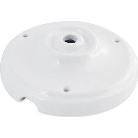 Rosace en céramique blanche pour installation lumineuse décorative - 100mm - Fixation à 3 vis (1/5)