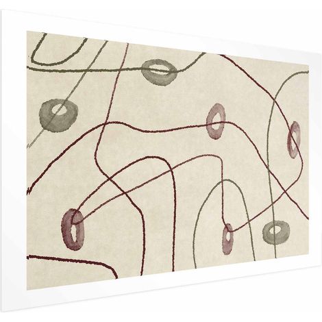 Poster – Linien und Formen – ein Labyrinth aus Perlen auf blassem, abgenutztem Hintergrund (1/4)