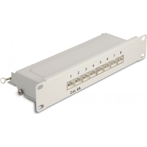 Delock Panel de Conexiones de 10 de 8 puertos Cat.6A 1U gris