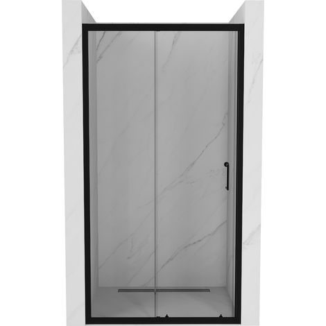 Mexen Apia ausziehbare Duschtür 135 cm, Transparent, Schwarz - 845-135-000-70-00