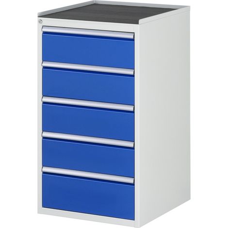Rau Schubladenschrank m. Anti-Rutsch-Matte 5 Schubl.-L 4x180 1x210mm (1/5)