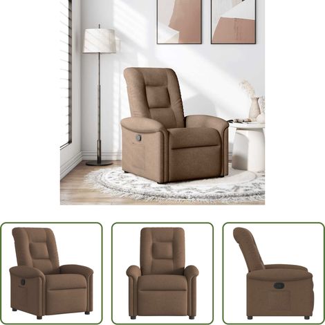 vidaXL Sillón reclinable de tela marrón (1/5)