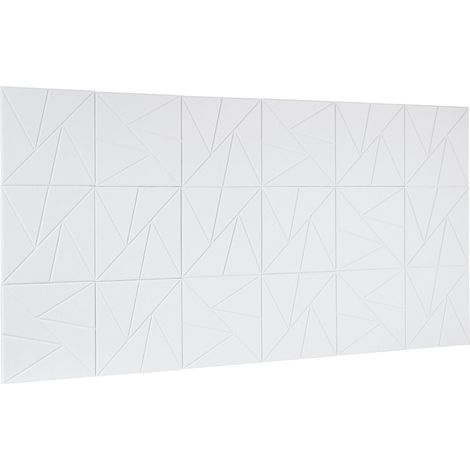 Panneaux Acoustiques 18 pièces Autocollants, 30x30x1 cm, Mousse d'insonorisation en Fibre de Polyester Haute Densité, pour Maison, Studio, Bureau, Théâtre, Blanc (1/5)