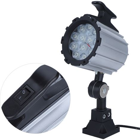 Lampe de travail étanche 12 W 24 V pour machines CNC, 12 LED, bras court, pour outils industriels (1/5)