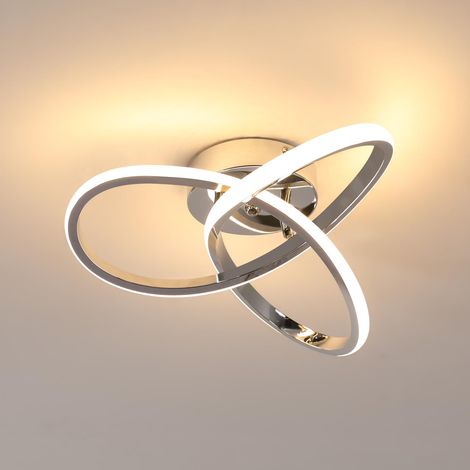 Plafonnier LED Moderne, Luminaire Plafonnier Gris métallisé 30W 3375LM, Lampe de Plafond en Forme de Fleur pour Chambre à Coucher, Couloir, Cuisine, Salle de Bain, Lumière Chaude 3000K Dia 30cm (1/5)