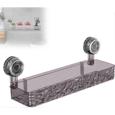 GrisÉtagère de douche à ventouses ondulées, étagère de douche amovible à ventouses, panier de douche grande capacité, organisateur de salle de bain, étagère de rangement murale sans perçage (1/5)