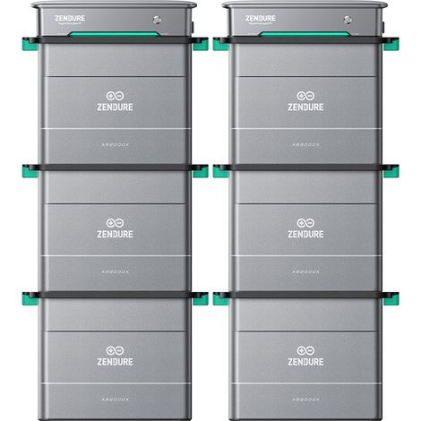 Zendure SolarFlow Hyper 2000 – Balkonkraftwerk mit Speicher, 1800W Solar, 1200W bidirektionales AC, integrierter Mikrowechselrichter, 1200W Ausgang, TOU, mit 2 x SolarFlow Hyper 2000, 6xAB2000L