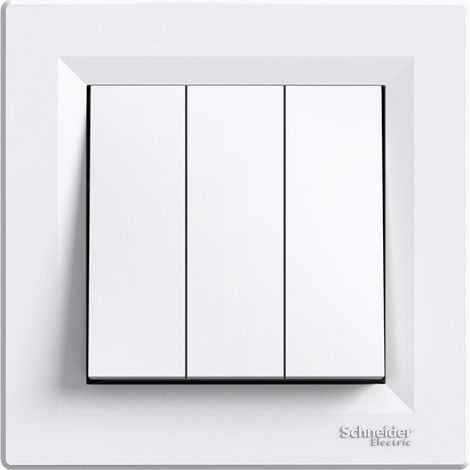 Schneider Electric – Interrupteur effleurement complet triple bouton encastré – Mode de pose électricité – Finition brillante – Indice de protection IP20