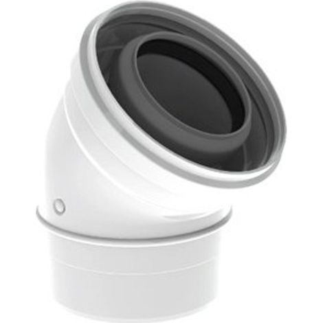 Coude Burgerhout Twinsafe ø60 100mm 45º PP concentrique lisse blanc