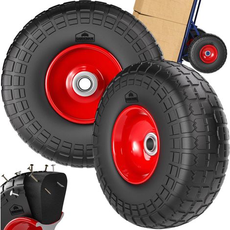 Gardebruk – Lot de 2 roues de diable increvables PU 25,8 cm – Jantes en acier – Charge max 200 kg – Alésage 20 mm – Facile à monter