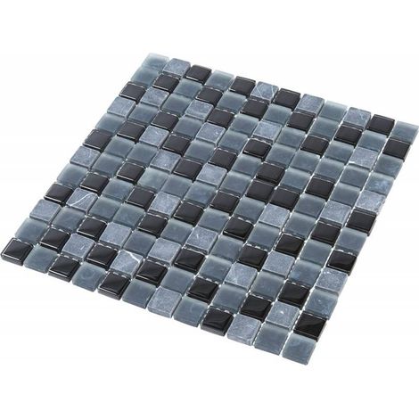 Decoon – Mosaïque murale en pierre et verre – 2.3 x 2.3 cm – Résistante à l'humidité – Pour cuisine et salle de bain (1/5)