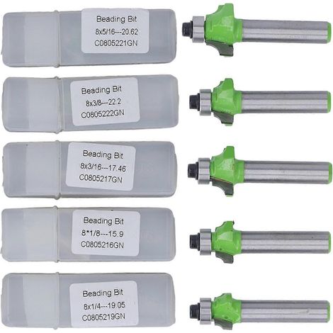 5-teiliges 8-mm-Schaft-Architekturfräser-Set für präzises, schnelles und sauberes Schneiden, z. B. für Kabinen