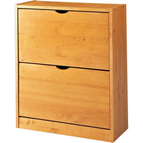 Altea Zapatero de 2 trampones , Pino macizo color Miel, medidas 77x63x27 cm (Alto/Ancho/Fondo) (1/4)